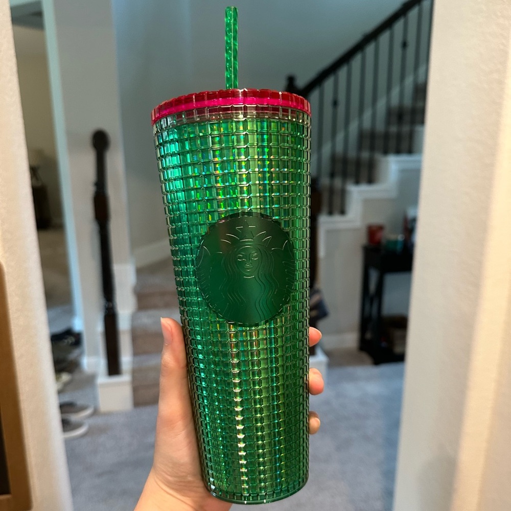 Starbucks Spring 2023 Watermelon Grid 24 oz Cold Cup Tumbler